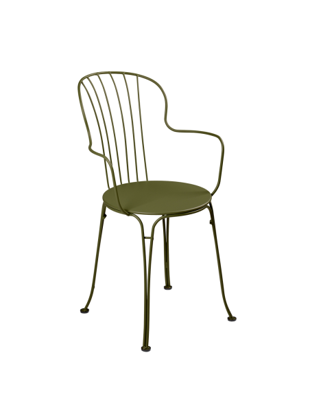 Zahradní kovová židle Opéra + s područkou  | FERMOB-25