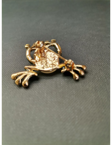 Brooch - golden frog with rhinestones | PIOU PIOU - 3