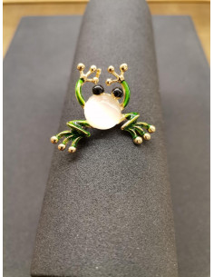 Brooch - golden frog with rhinestones | PIOU PIOU - 1 2