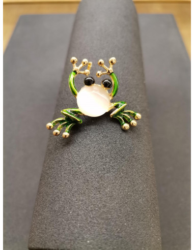 Brooch - golden frog with rhinestones | PIOU PIOU - 2