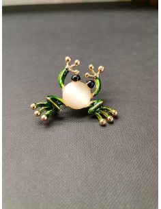 Brooch - golden frog with rhinestones | PIOU PIOU - 1