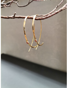 Provlékací náušnice s červeným zirkonem | PIOU PIOU-1