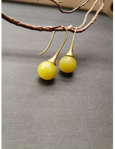 Náušnice se zeleným kamenem, peridot | PIOU PIOU-1 2