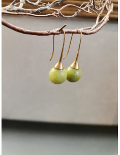 Náušnice se zeleným kamenem, peridot | PIOU PIOU-1