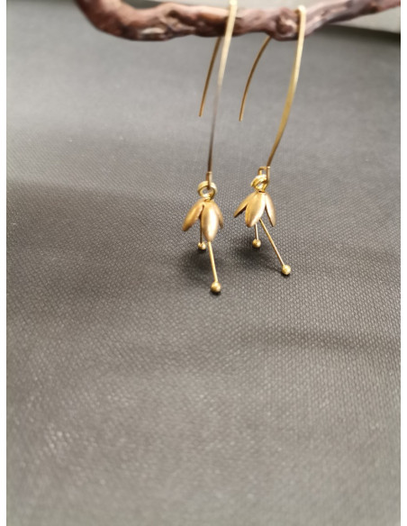 Náušnice se zlatým kvítkem | PIOU PIOU-3