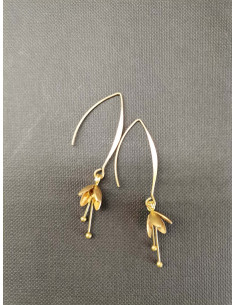 Náušnice se zlatým kvítkem | PIOU PIOU-1 2