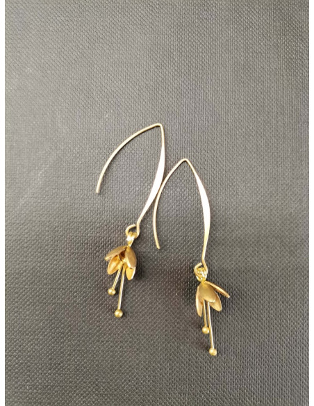 Náušnice se zlatým kvítkem | PIOU PIOU-2