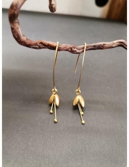 Náušnice se zlatým kvítkem | PIOU PIOU-4