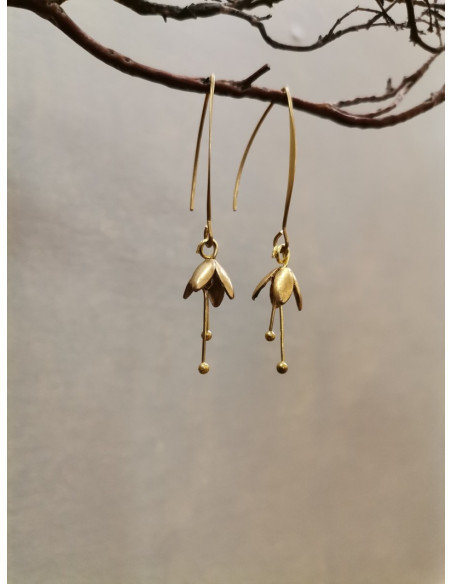 Náušnice se zlatým kvítkem | PIOU PIOU-1