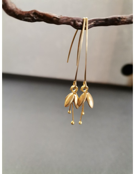 Náušnice se zlatým kvítkem | PIOU PIOU-5