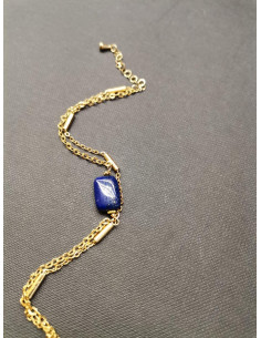 Bracelet with double chain and lapis | PIOU PIOU - 1 2