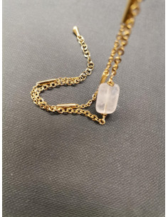 Náramek s dvojitým řetízkem a růženínem | PIOU PIOU-1 2