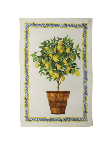 Lněná utěrka Limonaia Coccio | TESSITURA TOSCANA TELERIE-1