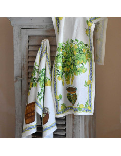 Linen towel Limonaia Coccio | TESSITURA TOSCANA TELERIE - 1 2