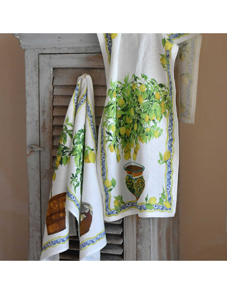 Linen towel Limonaia Coccio | TESSITURA TOSCANA TELERIE - 2