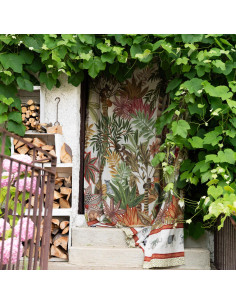 Lněný přehoz s potiskem Munai, 180x280 | TESSITURA TOSCANA TELERIE-1 2