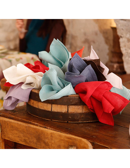 Lněný ubrousek Tiziano 42x42cm, cream | TESSITURA TOSCANA TELERIE-3