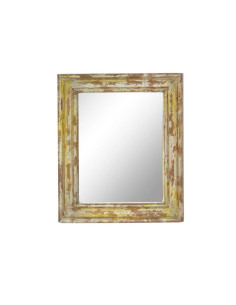 Wooden mirror with white patina, 34x28 | import India - 1
