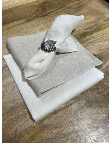 Lněný ubrousek Tiziano 42x42cm, cream | TESSITURA TOSCANA TELERIE-1
