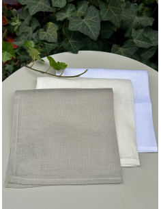 Linen napkin Tiziano 42x42cm, white | TESSITURA TOSCANA TELERIE - 1 2