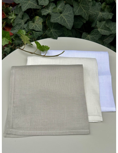 Lněný ubrousek Tiziano 42x42cm, perle | TESSITURA TOSCANA TELERIE-1