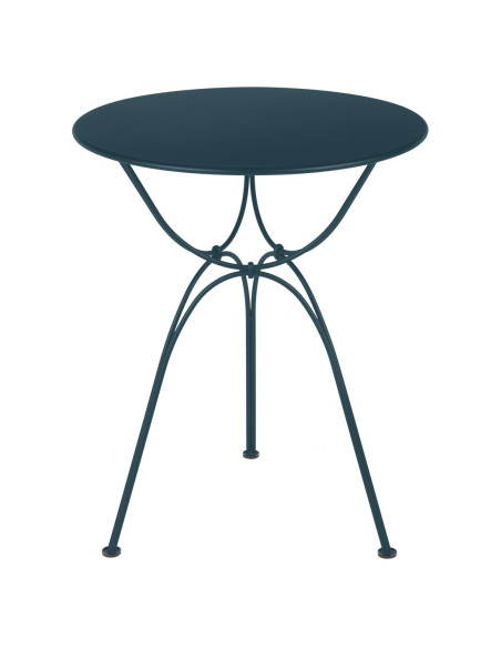 Kovový zahradní stůl Airloop Ø 60 | FERMOB-3 acapulco blue