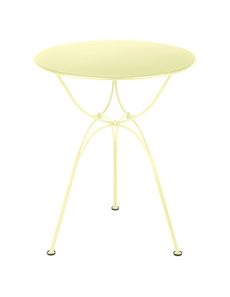 Kovový zahradní stůl Airloop Ø 60 | FERMOB-8 frosted lemon