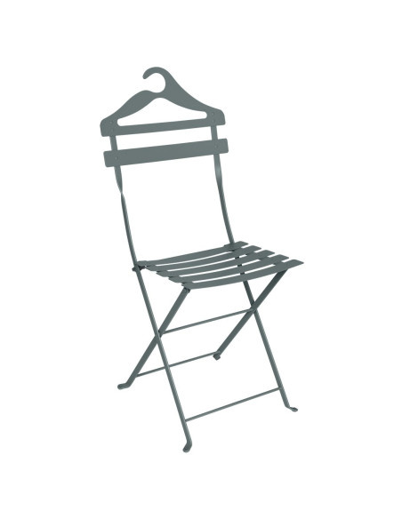 Skládací kovová židle Bistro s ramínkem | FERMOB-12 storm grey