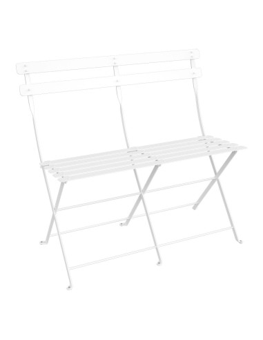 Skládací kovová lavička Bistro | FERMOB-1cotton white