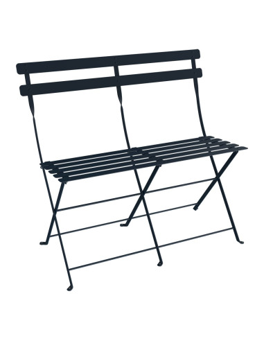 Skládací kovová lavička Bistro | FERMOB-3 deep blue