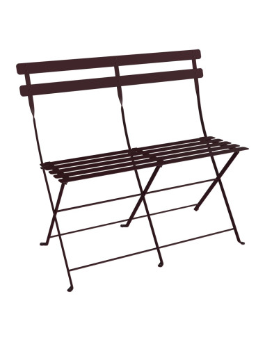 Skládací kovová lavička Bistro | FERMOB-13 black cherry