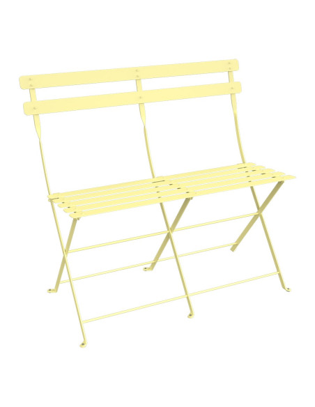 Skládací kovová lavička Bistro | FERMOB-15 frosted lemon