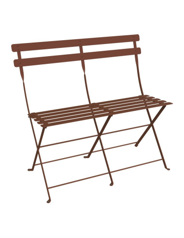 Skládací kovová lavička Bistro | FERMOB-33 red ochre