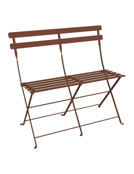 Skládací kovová lavička Bistro | FERMOB-33 red ochre