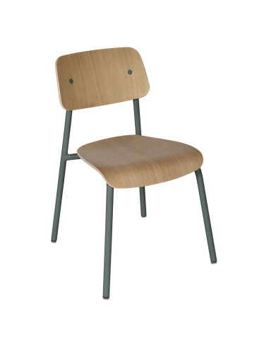 Kovová židle Studie se dřevem, indoor | FERMOB-12 storm grey