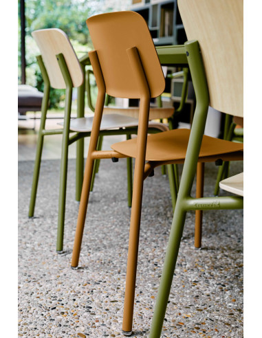 Kovová židle Studie se dřevem, indoor | FERMOB-26