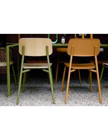 Metal chair Study with wood, indoor | FERMOB - 27