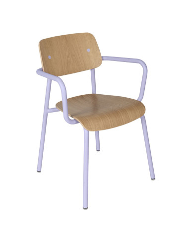 Metal chair Study with wood and armrest, indoor | FERMOB - 13