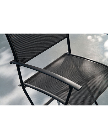Skládací kovová židle Plein Air s područkami a s výpletem | FERMOB-21