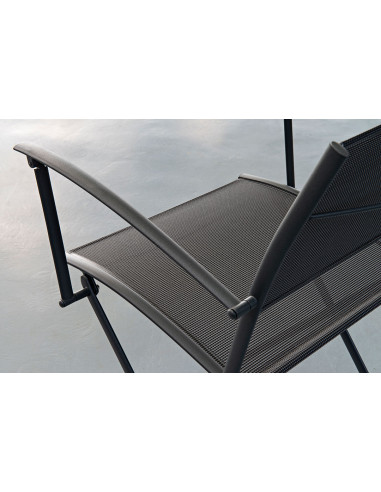 Skládací kovová židle Plein Air s područkami a s výpletem | FERMOB-22