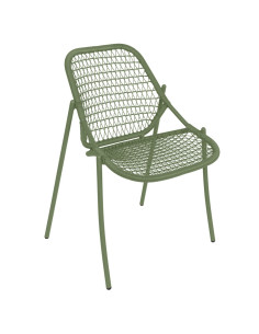 Kovová židle Sixties s výpletem, stohovatelná | FERMOB-1