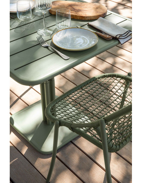 Kovová židle Sixties s výpletem, stohovatelná | FERMOB-5