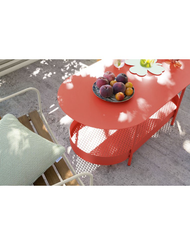 Kovový konferenční stůl Salsa s poličkou | FERMOB-30