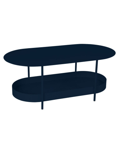 Kovový konferenční stůl Salsa s poličkou | FERMOB-5 deep blue