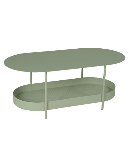 Kovový konferenční stůl Salsa s poličkou | FERMOB-7 cactus