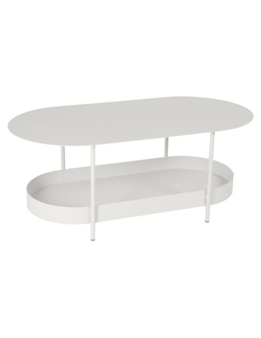 Kovový konferenční stůl Salsa s poličkou | FERMOB-13 clay grey