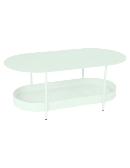 Kovový konferenční stůl Salsa s poličkou | FERMOB-16 ice mint