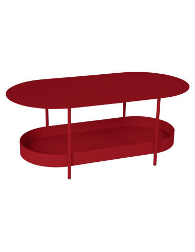 Kovový konferenční stůl Salsa s poličkou | FERMOB-20 chilly