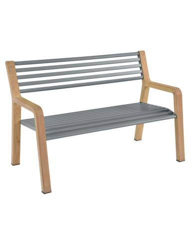 Teaková lavička Somerset s kovovými lamelami | FERMOB-12
