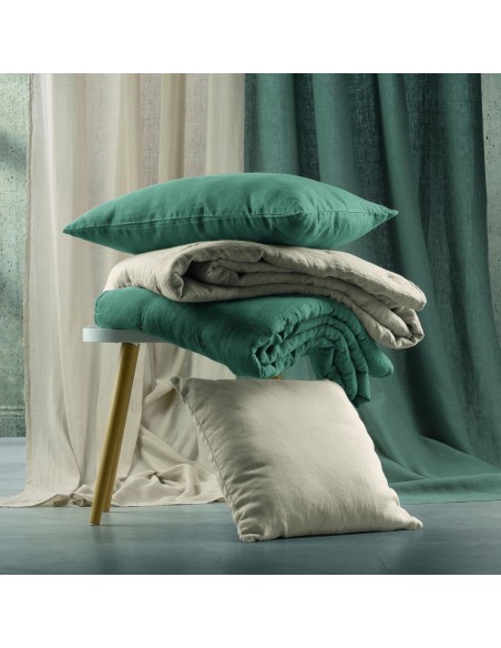 Lněný povlak polštáře Zeff-vert de gris 45x45 | VIVARAISE-2